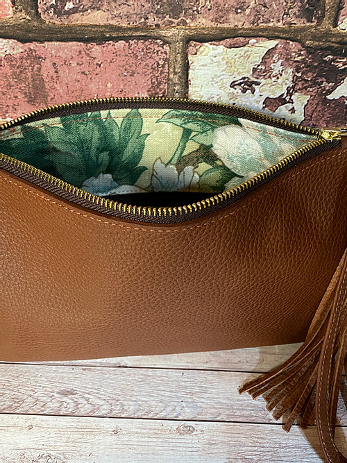 Brown-Soft-leather-clutch-bag-tassel-handmade-sanderson-textured-evening-Brown-tan-clutch-bag 7