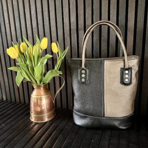 Black & Gold Leather Handbag